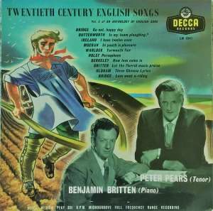 Gramofonska ploča Peter Pears / Benjamin Britten Twentieth Century English Songs - An Anthology Of English Song Vol.3 LW 5241, stanje ploče je 10/10