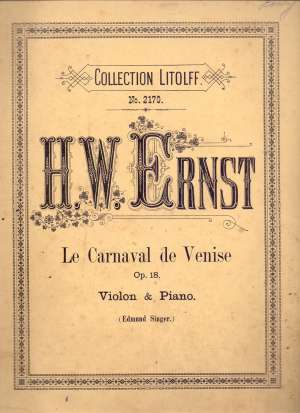 Le Carnaval de Venise Op. 18. H. W. Ernst meki uvez