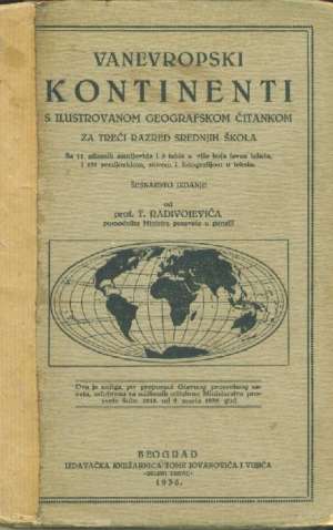 Vanevropski kontinenti T. Radivojević tvrdi uvez