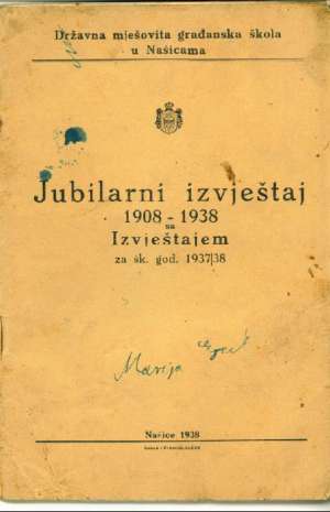Jubilarni izvještaj 1908 sa 1938 meki uvez