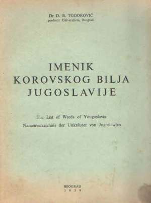 Imenik korovskog bilja jugoslavije D. B. Todorović meki uvez