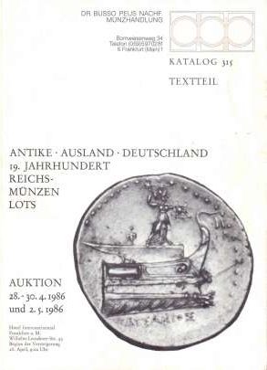 Antike, ausland - katalog 315 auktion S.a. meki uvez