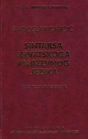 Sintaksa hrvatskog književnog jezika Radoslav Katičić tvrdi uvez