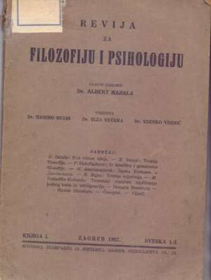 Revija za filozofiju i psihologiju Albert Bazala meki uvez