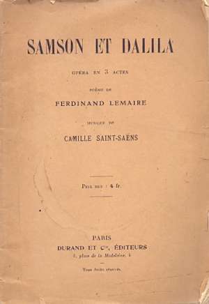 Samson et Dalila - opera en 3 actes Ferdinand Lemaire meki uvez