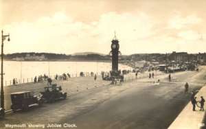 Weymouth showing jubilee clock Europa