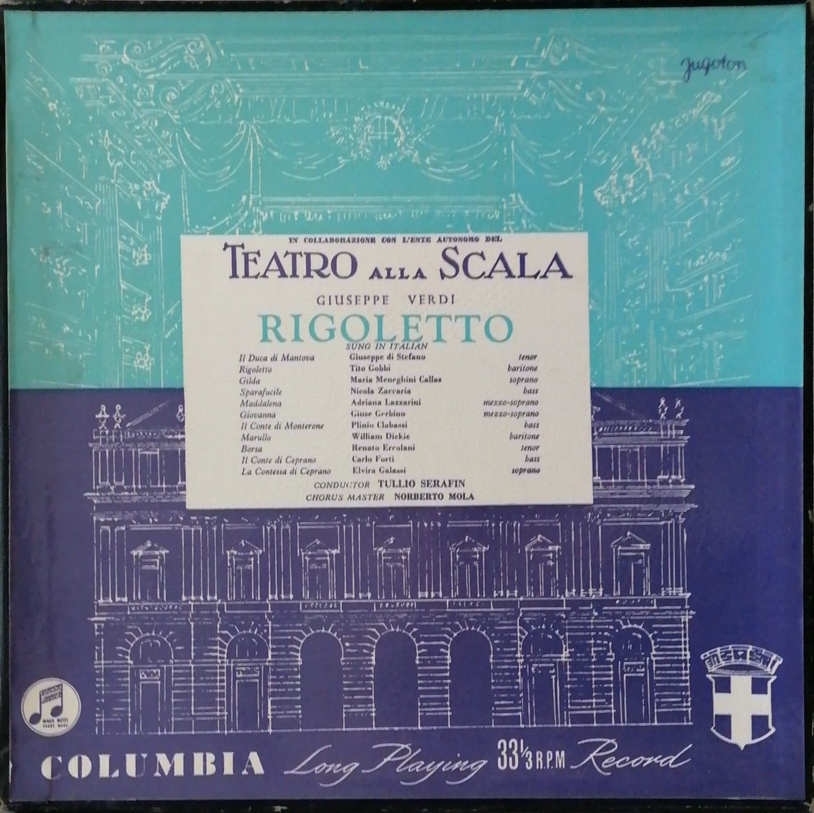 Gramofonska ploča Rigoletto Giuseppe Verdi LPCO-V 286-288, stanje ploče je 9/10