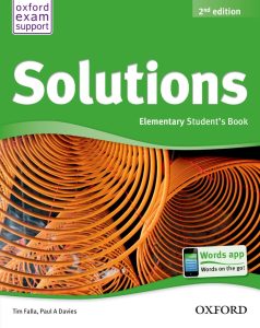 SOLUTIONS   2nd EDITION, ELEMENTARY STUDENTS BOOK : UDŽBENIK engleskog jezika A2+ za 1. razred četverogodišnjih struko autora Caroline Krantz, Paul Kelly, Tim Falla, Paul A. Davies, Jill Florent