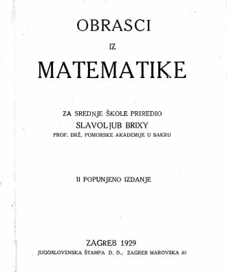Obrasci iz matematike Slavoljub Brixy