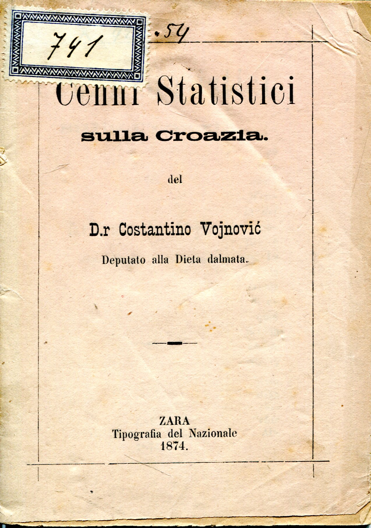 Cenni statistici sulla Croazia Constantino Vojnović