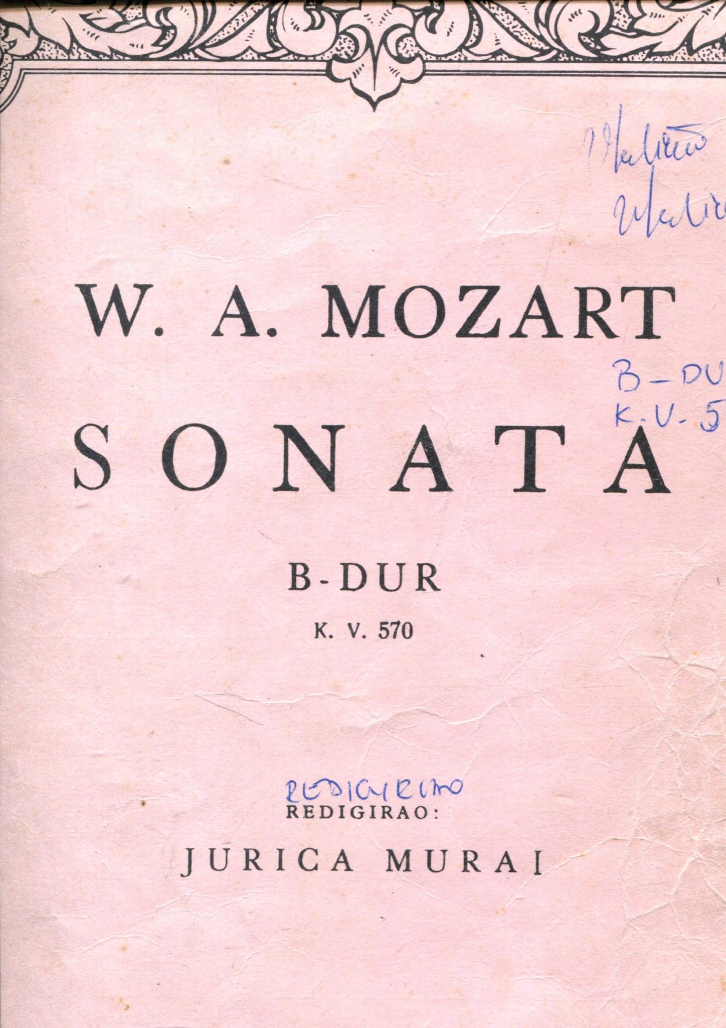 Sonata B-dur, K. V. 570 W. A. Mozart