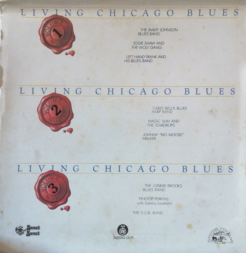 Gramofonska ploča Living Chicago Blues The Jimmy Johnson Blues Band / Left Hand Frank And His Blues Band / Carey Bell's Blues Harp Band... 3420043