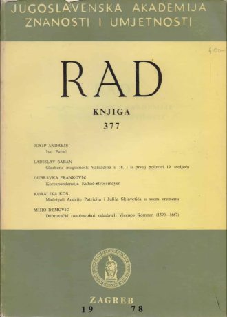 Rad jugoslavenske akademije znanosti i umjetnosti - knjiga 377