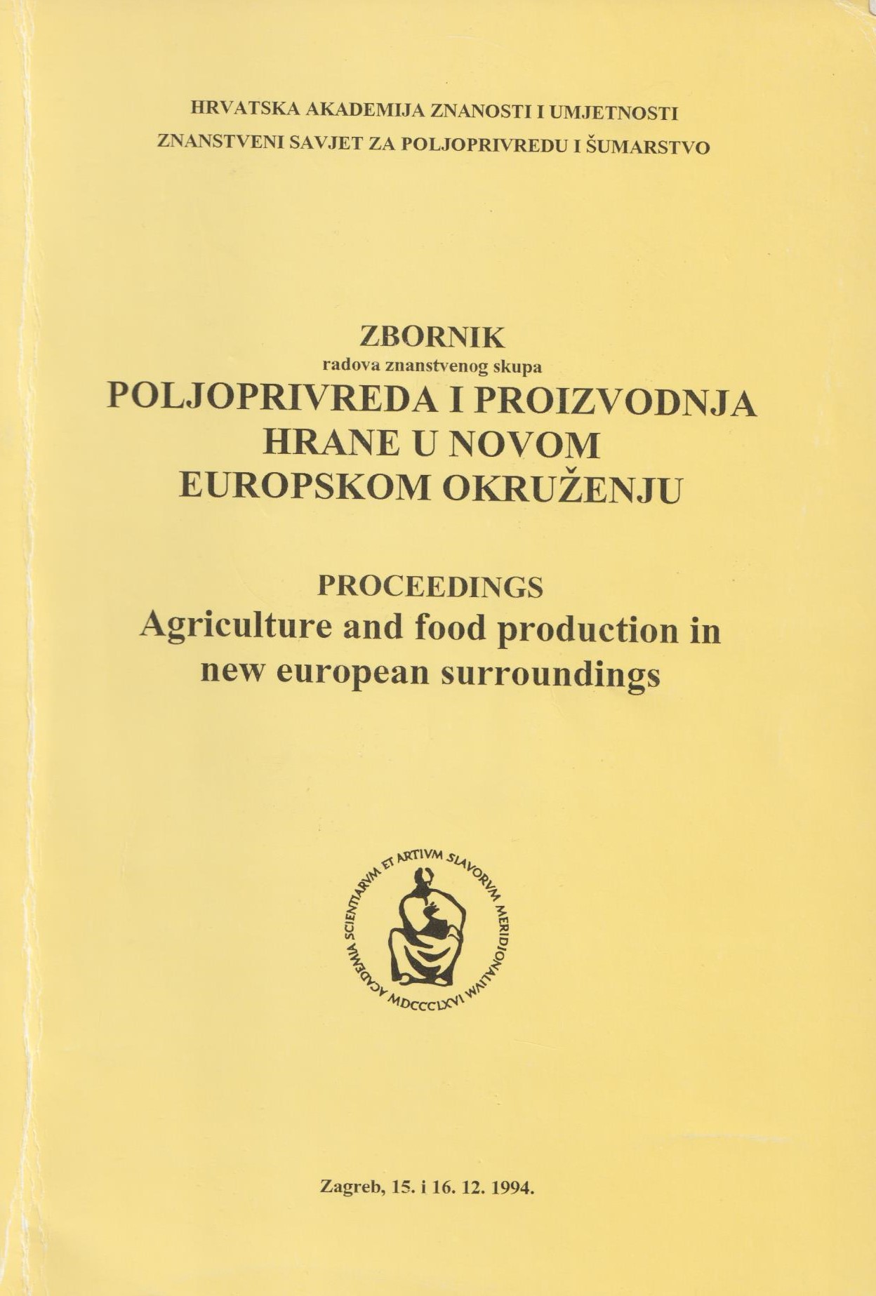 Zbornik radova znanstvenog skupa Poljoprivreda i proizvodnja hrane u novom europskom okruženju G.A.