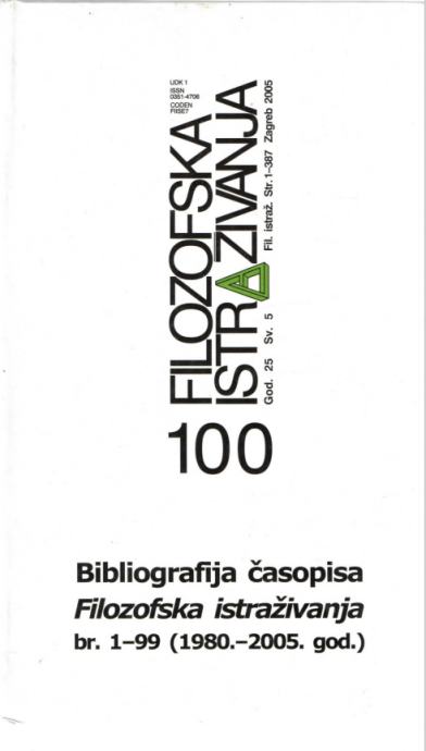 Filozofska istraživanja 100/2005 Hrvoje Jurić