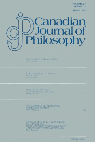 Canadian journal of philosophy Samantha Brennan