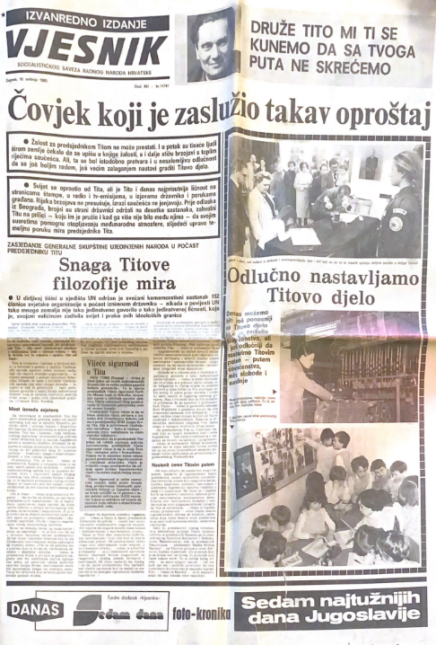 Vjesnik socijalističkog saveza radnog naroda hrvatske-izvanredno izdanje G.a.